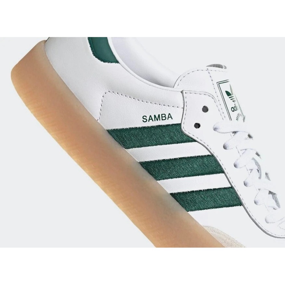 Adidas originals Women's SAMBAE Sneakers white/Green/Gum ID0440 Size 6.5 - NEW - Picture 4 of 8